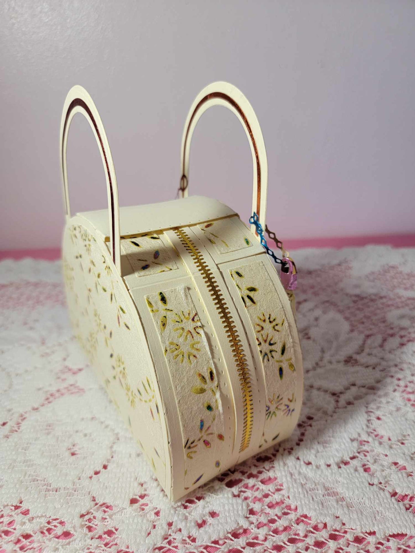 3D paper handbag Gift Box - Spring Blossoms