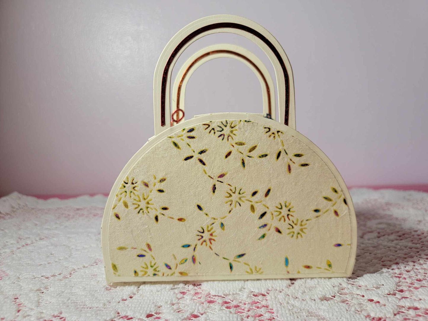 3D paper handbag Gift Box - Spring Blossoms