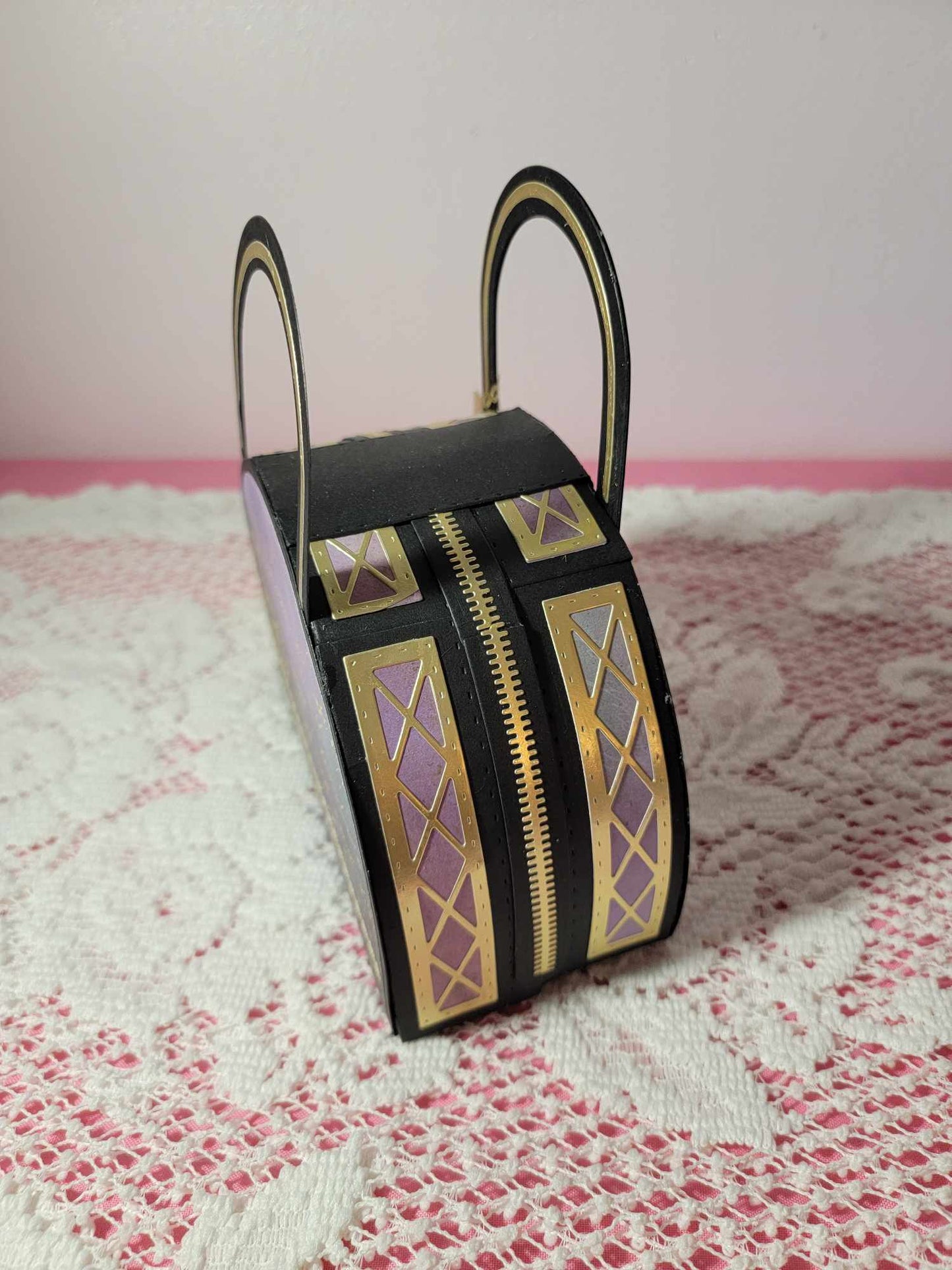 3D Paper Handbag Gift Box - Purple Dreams