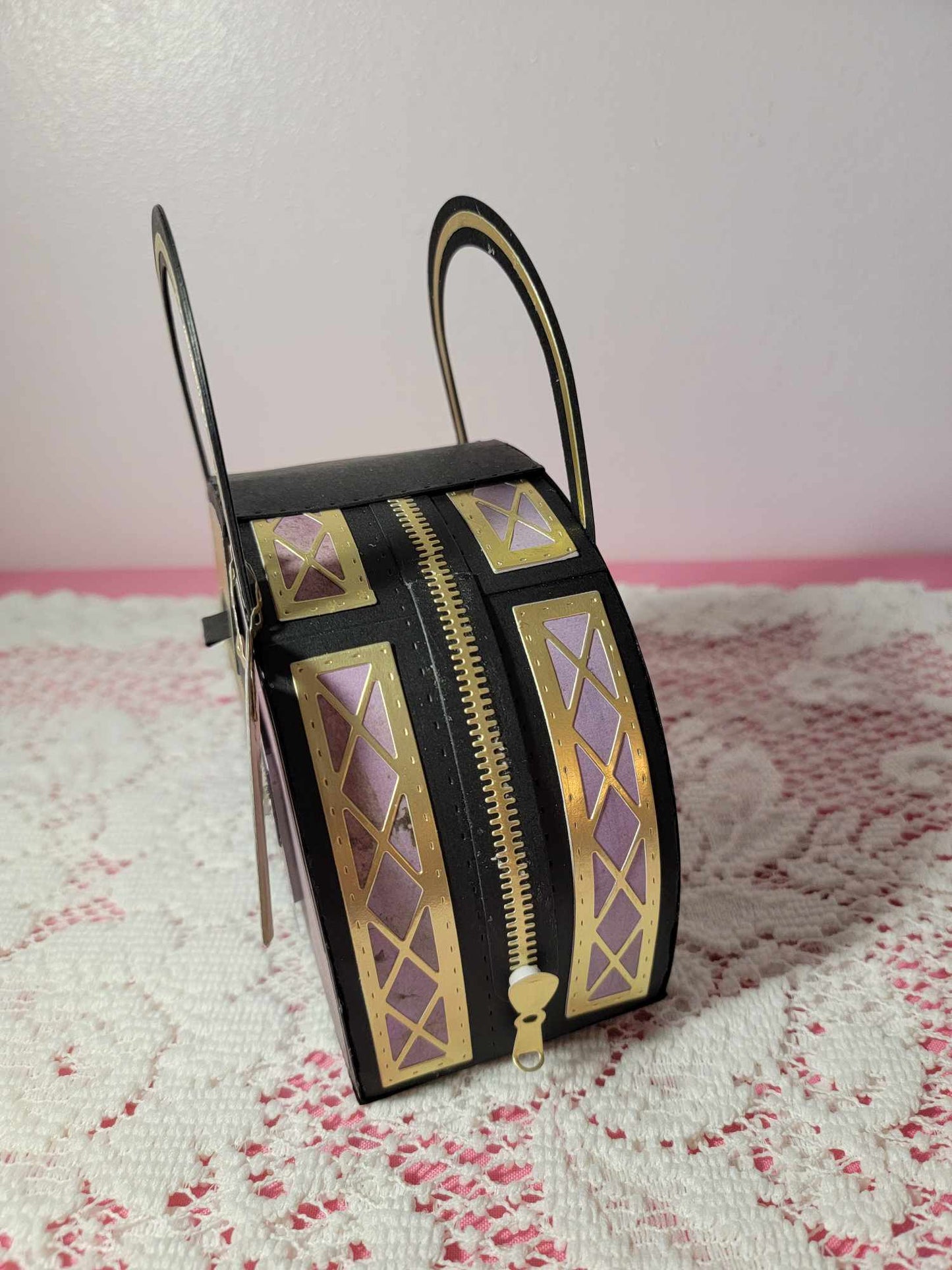 3D Paper Handbag Gift Box - Purple Dreams