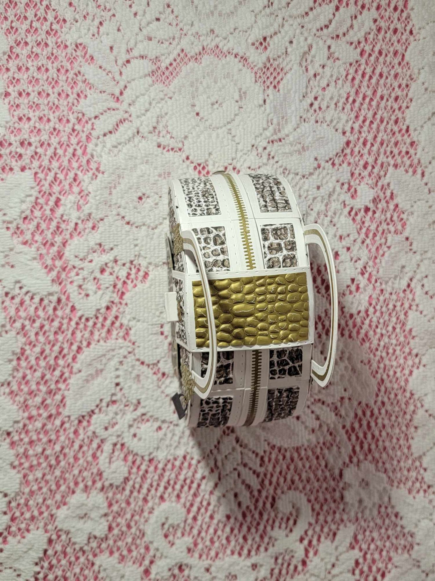 3D Textured Paper Handbag Gift Box - Exotic Snake Skin Design