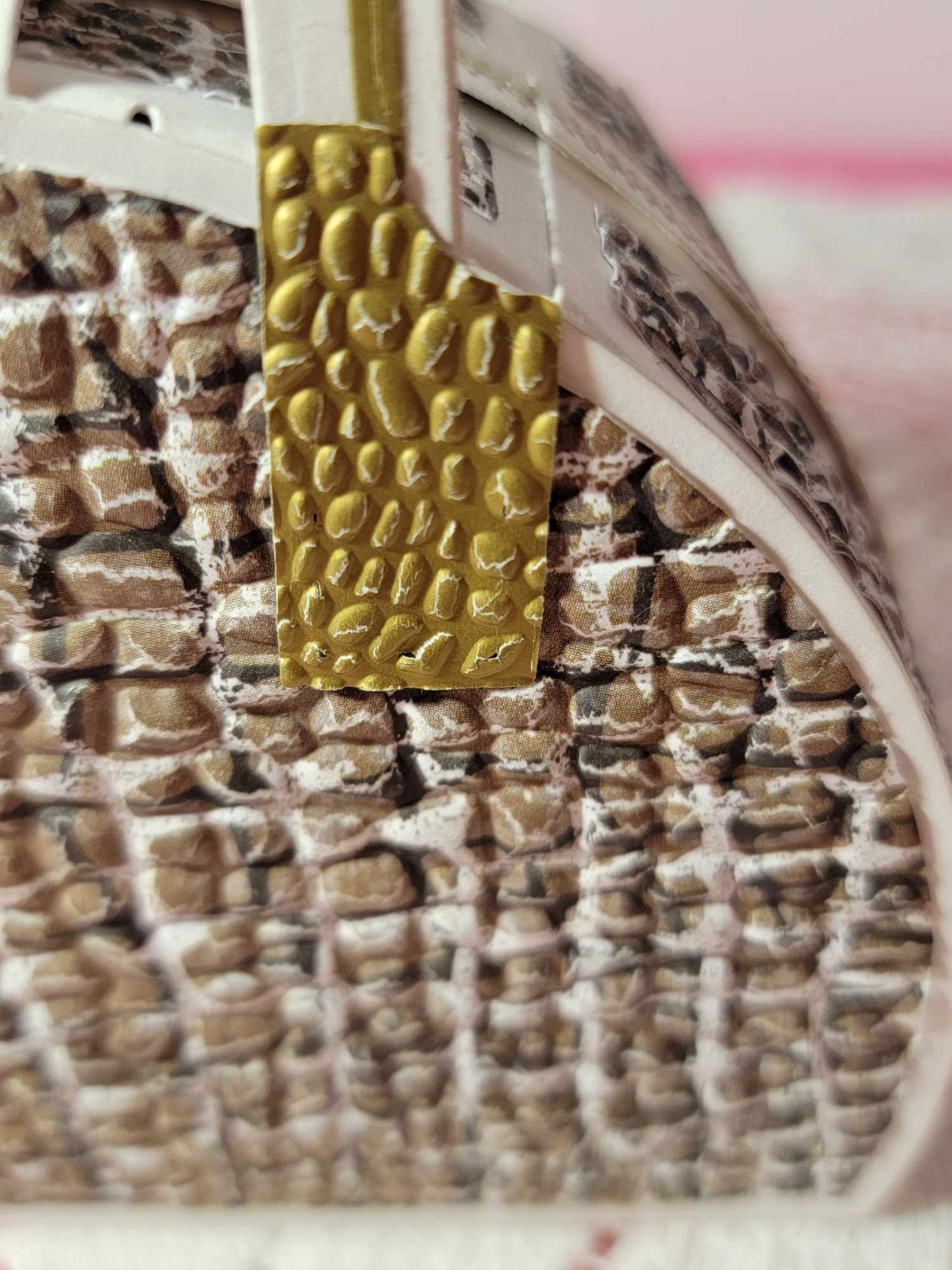 3D Textured Paper Handbag Gift Box - Exotic Snake Skin Design