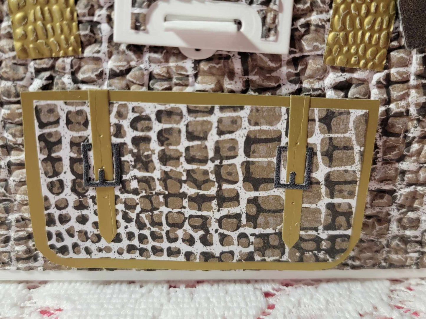 3D Textured Paper Handbag Gift Box - Exotic Snake Skin Design